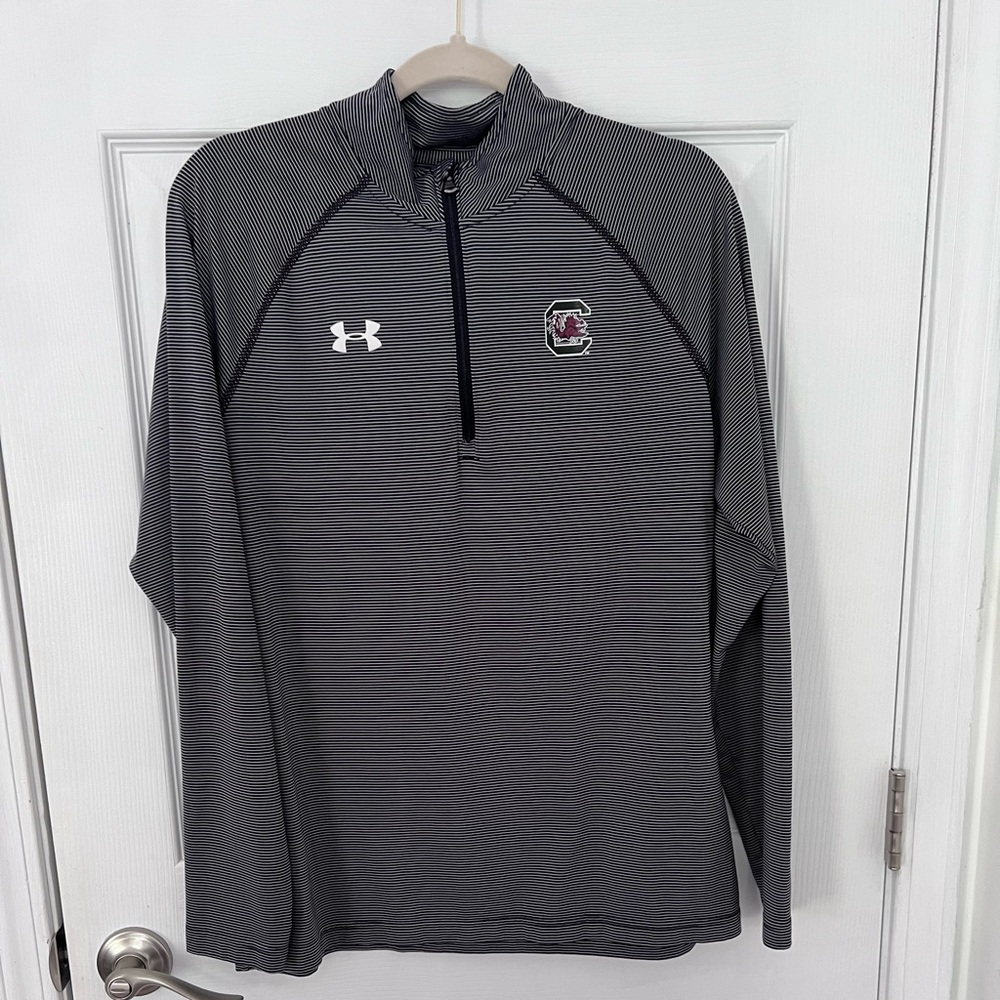 Under Armour Black and White Striped Pullover
